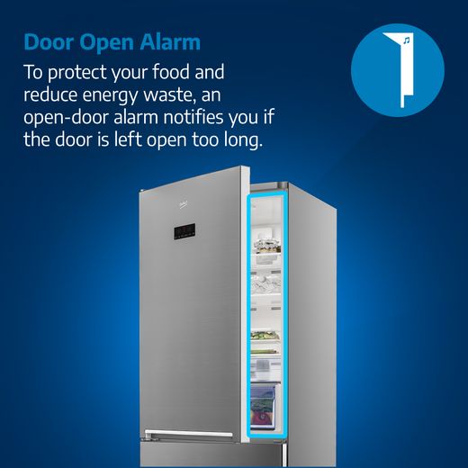 Beko CNE4581VW 181cm 60/40 Fridge Freezer - White - Annotation - Door Open Alarm